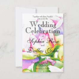 ピンクエレガント色の白い牡丹フローラ水色 招待状