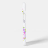 ピンクエレガント色の白い牡丹フローラ水色 Case-Mate iPhoneケース (裏面 / 左)