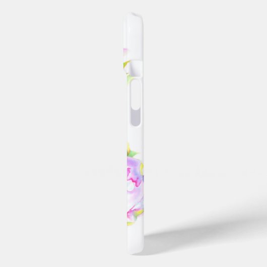 ピンクエレガント色の白い牡丹フローラ水色 Case-Mate iPhoneケース (裏面 / 左)