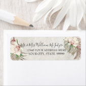 ピンクエレガント色の白フローラの熱帯結婚葉 ラベル (インサイチュ)