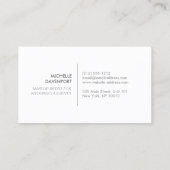 ピンクエレガント色の背景に白いグリッター 名刺 (裏面)