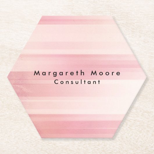 ピンクエレガント色の背景プロフェッショナル ペーパーコースター (正面)