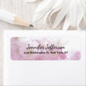 ピンクエレガント色の花モダンの手書き ラベル (インサイチュ)