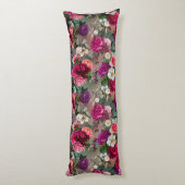 ピンクエレガント色の花 ボディピロー (裏面 (縦))