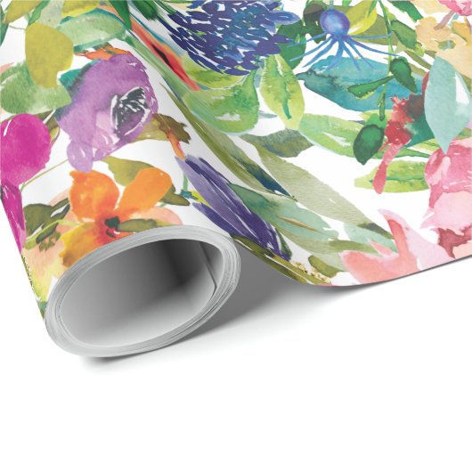 ピンクエレガント色の黄色フローラ植物花 ラッピングペーパー (ロールコーナー)