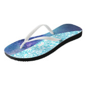 ピンクエレガント色モダン勾配銀河系グリッター星 ビーチサンダル (アングル)