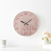 ピンクエレガント色 ラージ壁時計 (ホーム)