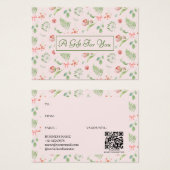 ピンクエレガント花柄フェスティバルギフトカード (正面&裏面)
