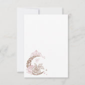 ピンクエレガント花模様ムーンスターズTiaraキンセアニラ 出欠カード (裏面)