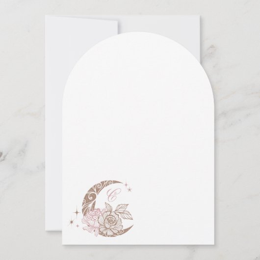 ピンクエレガント花模様ムーンスターズTiaraキンセアニラ 招待状 (裏面)