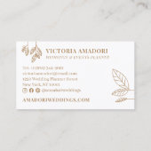 ピンクエレガント茶色のフローラモダンイニシャルモノグラム 名刺 (裏面)