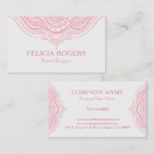 ピンクエレガント華美マンダルレース 名刺 (正面/裏面)