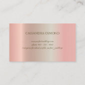 ピンクエレガント華美メタリックの金ゴールド枠 名刺 (裏面)