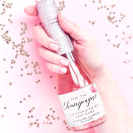 ピンクエレガント蝶 スパークリングワインラベル