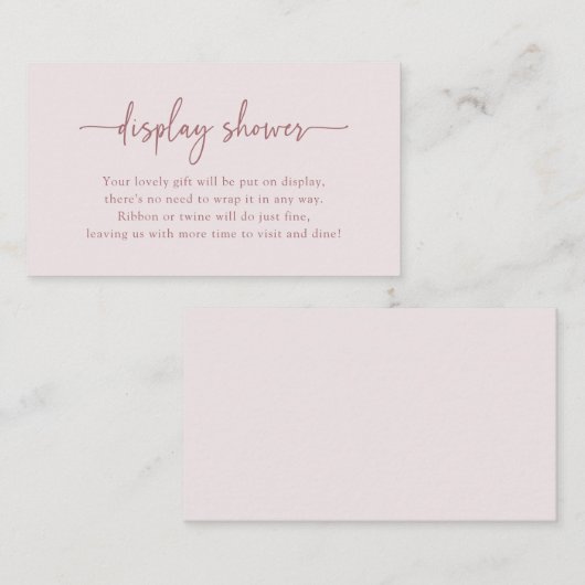 ピンクエレガント表示シャワーカード エンクロージャーカード (正面/裏面)