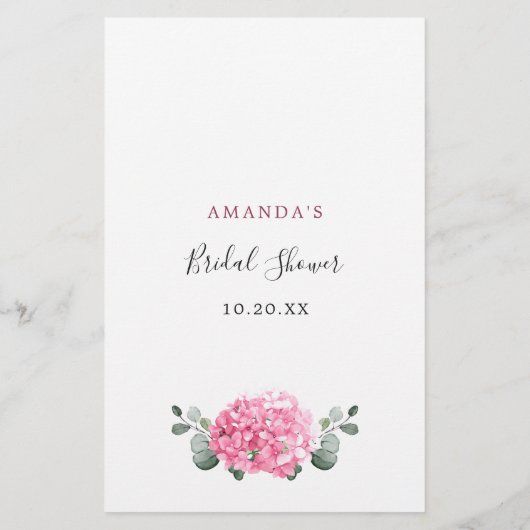 ピンクエレガント赤面あじさいアドバイス&ウィッシュズカード (裏面)