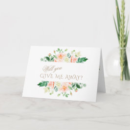 ピンクエレガント赤面の白い花結婚の花 招待状