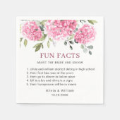 ピンクエレガント赤面アジサイおもしろいファクト結婚ズ スタンダードカクテルナプキン (正面)