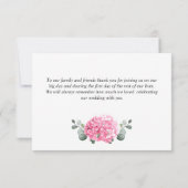 ピンクエレガント赤面アジサイEucalyptusフローラ サンキューカード (裏面)