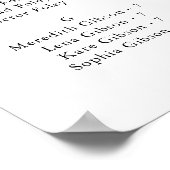 ピンクエレガント赤面アルファベット座席表 ポスター (角)