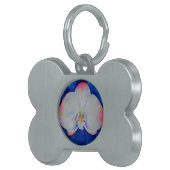 ピンクエレガント赤面オーキッド水彩フローラ花 ペットネームタグ (正面右)