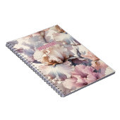 ピンクエレガント赤面ガーリーフローラパーソナライズされた ノートブック (右側)