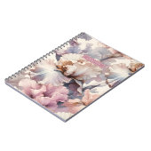 ピンクエレガント赤面ガーリーフローラパーソナライズされた ノートブック (左側)