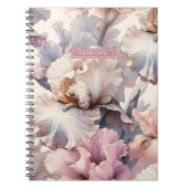 ピンクエレガント赤面ガーリーフローラパーソナライズされた ノートブック (正面)