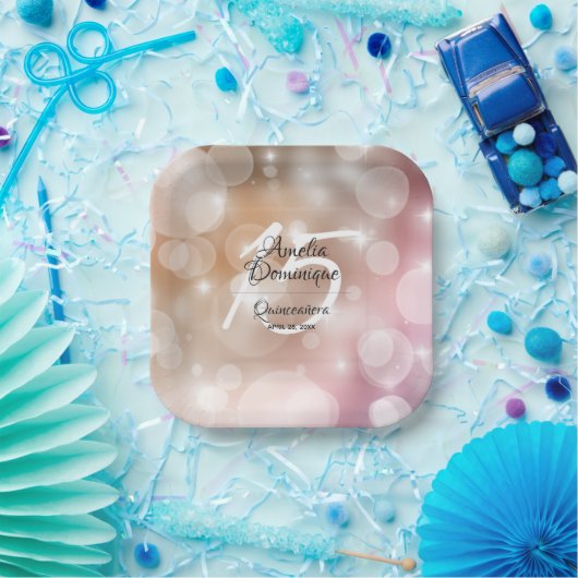 ピンクエレガント赤面キンセアニラ ペーパープレート (パーティー)