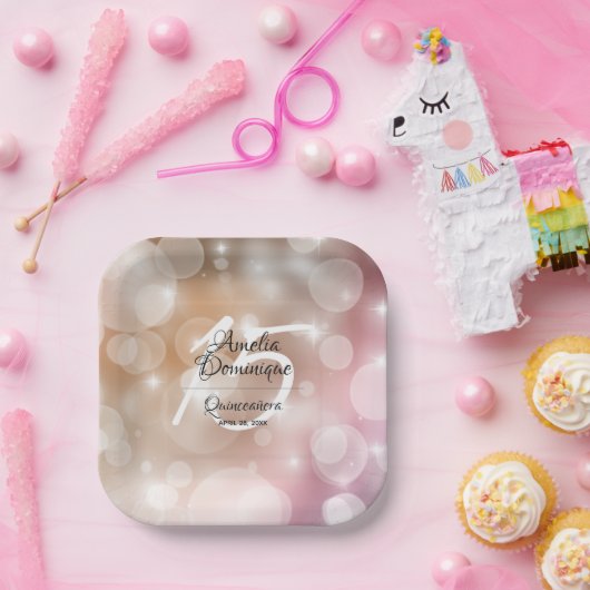 ピンクエレガント赤面キンセアニラ ペーパープレート (パーティー)