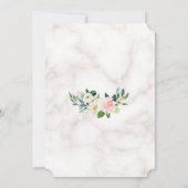 ピンクエレガント赤面クリームフラワーマーブル結婚ズ 招待状 (裏面)