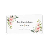 ピンクエレガント赤面クリームフローラ結婚ズ ラベル (正面)