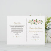 ピンクエレガント赤面クリームフローラ結婚式 プログラム (スタンド正面)