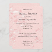 ピンクエレガント赤面パールブライダルシャワー 招待状 (正面/裏面)