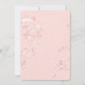 ピンクエレガント赤面パールブライダルシャワー 招待状 (裏面)