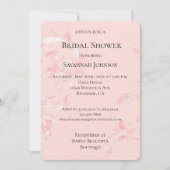 ピンクエレガント赤面パールブライダルシャワー 招待状 (正面)