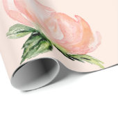 ピンクエレガント赤面ピーチフローラウォーター結婚カラー ラッピングペーパー (ロールコーナー)