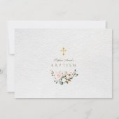 ピンクエレガント赤面フラワークロスガールバプテスマ セーブザデート (裏面)