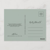 ピンクエレガント赤面フローラありがとう ポストカード (裏面)