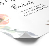 ピンクエレガント赤面フローラこのキャンドルバーンズ標識 ポスター (角)