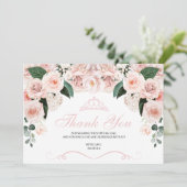 ピンクエレガント赤面フローラキンセアニェラありがとうCa サンキューカード (スタンド正面)