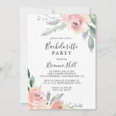 ピンクエレガント赤面フローラバチェロレッテ 招待状 (正面)