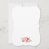 ピンクエレガント赤面フローラブライダルシャワー招待状 招待状 (裏面)