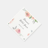 ピンクエレガント赤面フローラブライダルシャワー スタンダードカクテルナプキン (角)