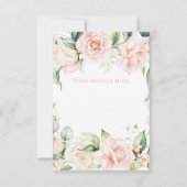 ピンクエレガント赤面フローラベビーシャワー サンキューカード (裏面)