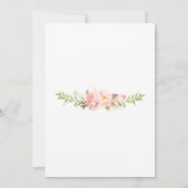 ピンクエレガント赤面フローラリースブライダルシャワー 招待状 (裏面)