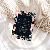 ピンクエレガント赤面フローラ幾何カジュアル結婚の 招待状