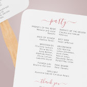 ピンクエレガント赤面フローラ庭園の結婚式プログラム ハンドファン