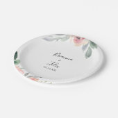 ピンクエレガント赤面フローラ結婚ズケーキ ペーパープレート (アングル)