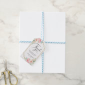 ピンクエレガント赤面フローラ結婚ズ・サンキュー ギフトタグ (より糸付き)